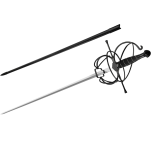 BLACK Rapier with scabbard (KS-5918BK) - 5