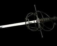 BLACK Rapier with scabbard (KS-5918BK) - 3