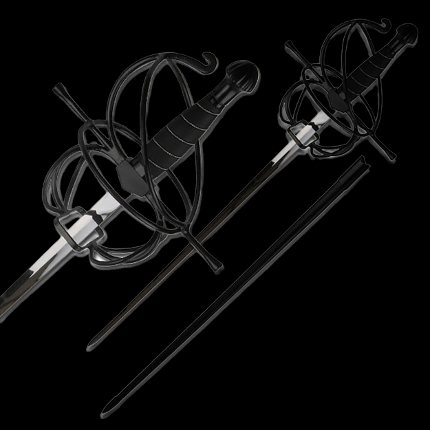 BLACK Rapier with scabbard (KS-5918BK)