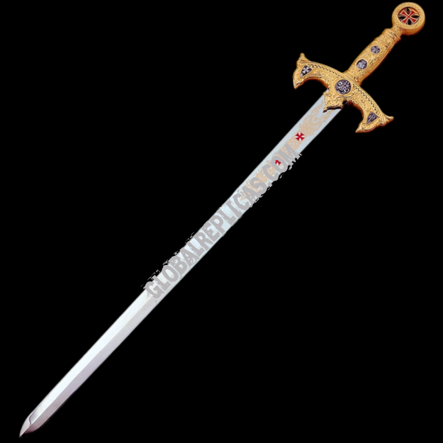 GOLDEN KNIGHTS TEMPLAR SWORD decorated  (584)