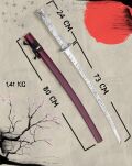 GRAWEROWANA KATANA JAPOŃSKA TOKUGAWA MIECZ SAMURAJSKI + STOJAK  178 - 4