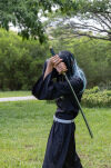 Miecz Wakizashi Krótka Katana Demon Slayer Tokitou Muichirou's Drewniany 77cm plus Stojak i Pas JT10655-W - 10