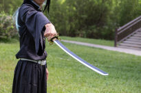 Miecz Wakizashi Krótka Katana Demon Slayer Tokitou Muichirou's Drewniany 77cm plus Stojak i Pas JT10655-W - 4