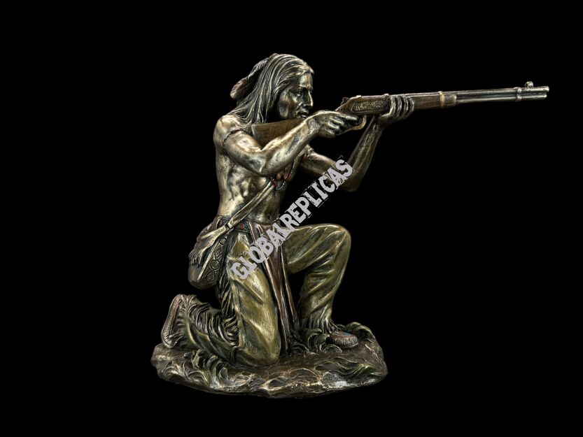 INDIAN WARRIOR KNEELING SHOT WITH rifle VERONESE (WU76629A4)