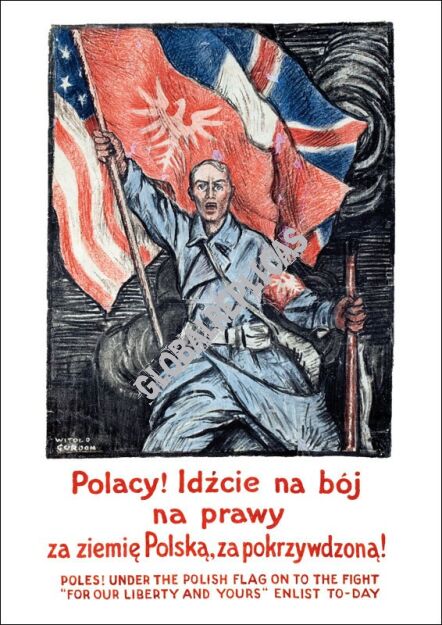 Plakat A3 - Polacy! Idźcie na bój na prawy za ziemię Polską A3 1920-017